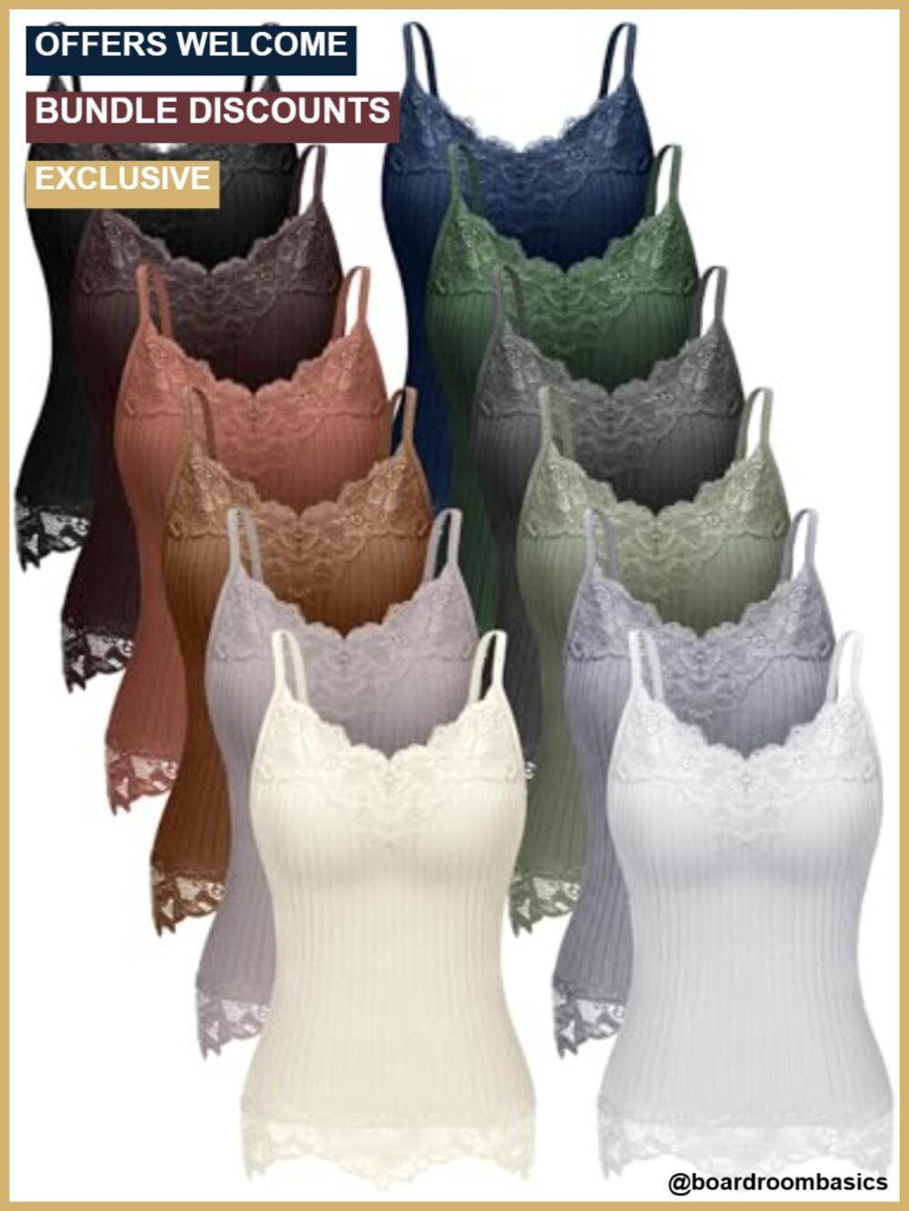 Women's Long Lace Tank Top Camisole Sleeveless Low Neck Nylon Layering Top
